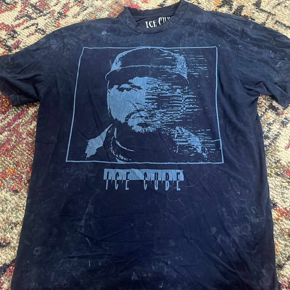 Navy Blue Ice Cube Shirt (blue has slight wash pattern)